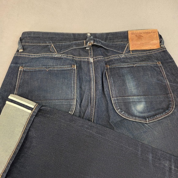 Rising Sun Jeans Mens 32x34 Blue Selvedge Buckle Back Blacksmith Low Rise